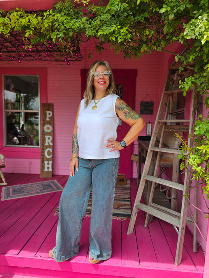 Stretchy Scalloped Jeans