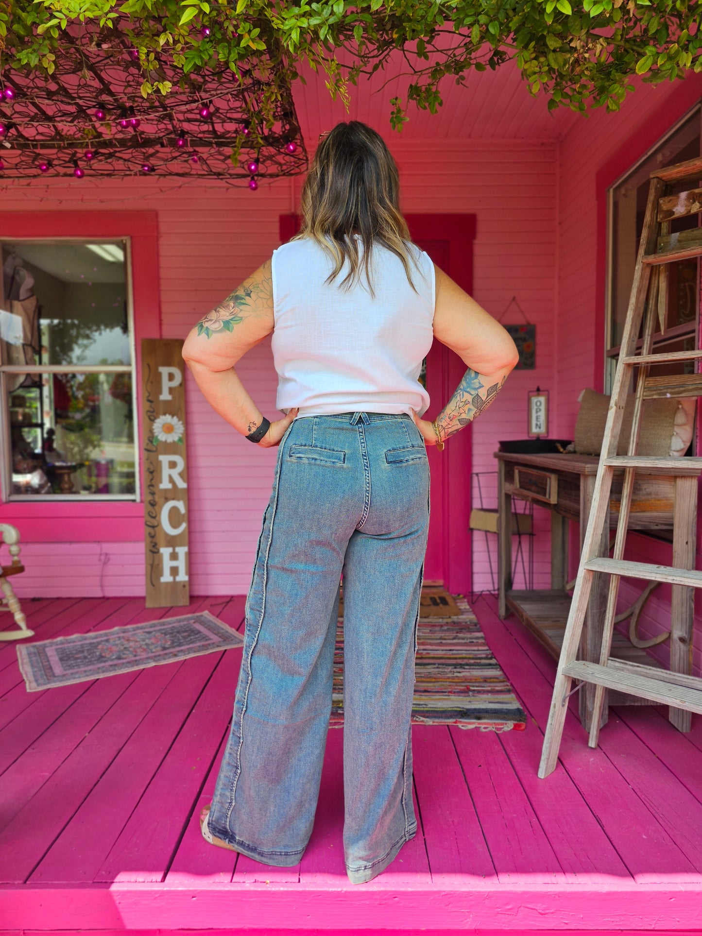 Stretchy Scalloped Jeans