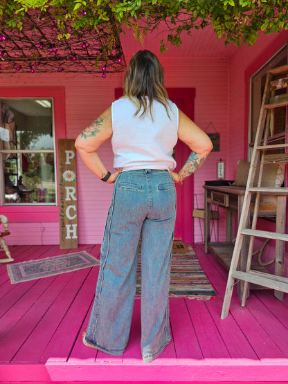 Stretchy Scalloped Jeans