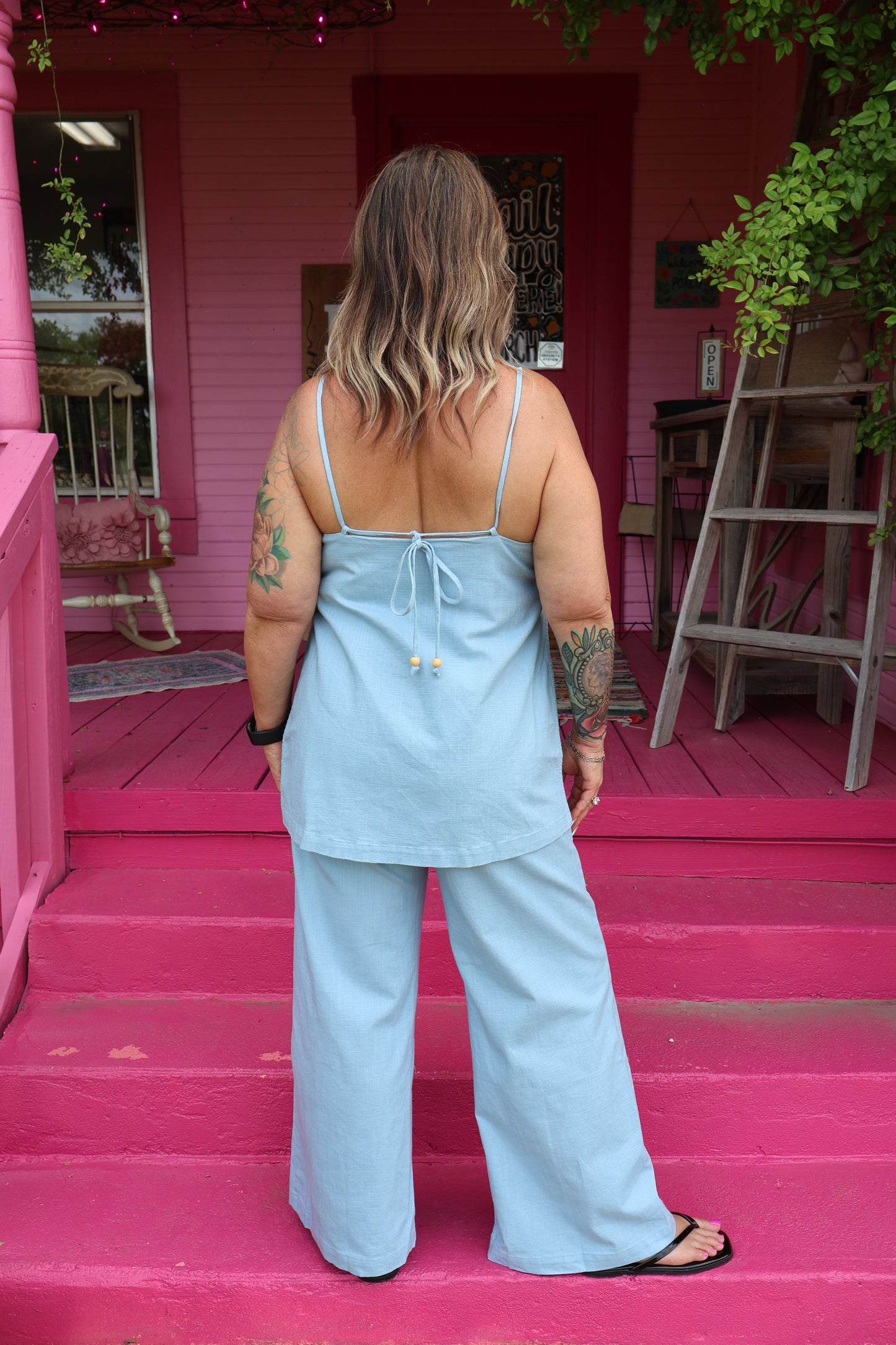 Blue Linen Set