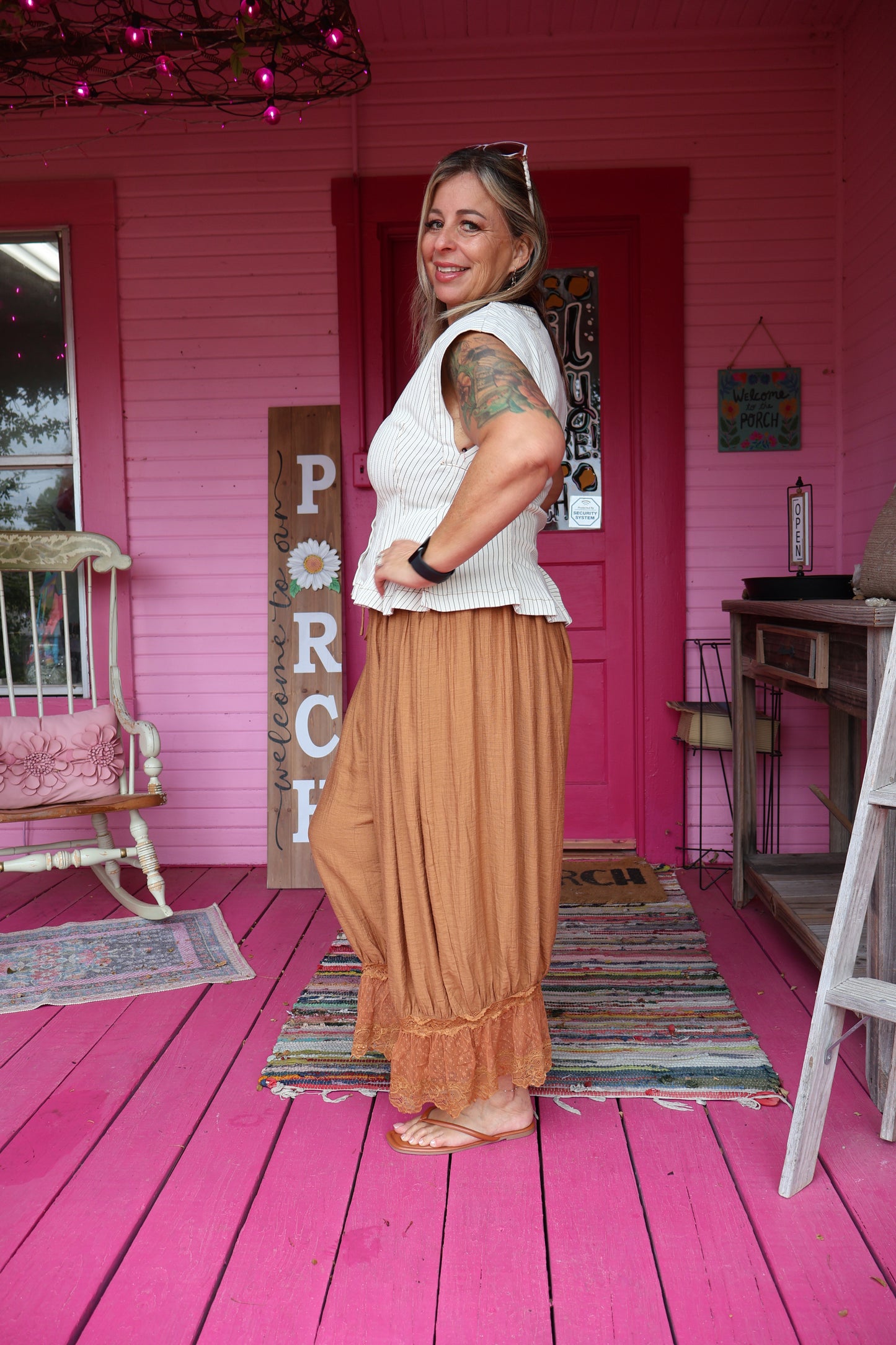 Oatmeal Pleated Top