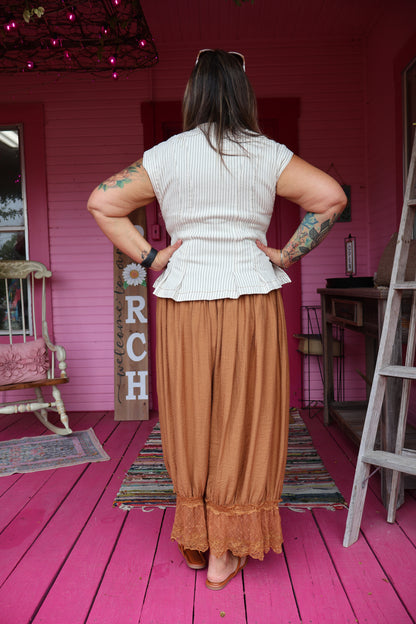 Oatmeal Pleated Top