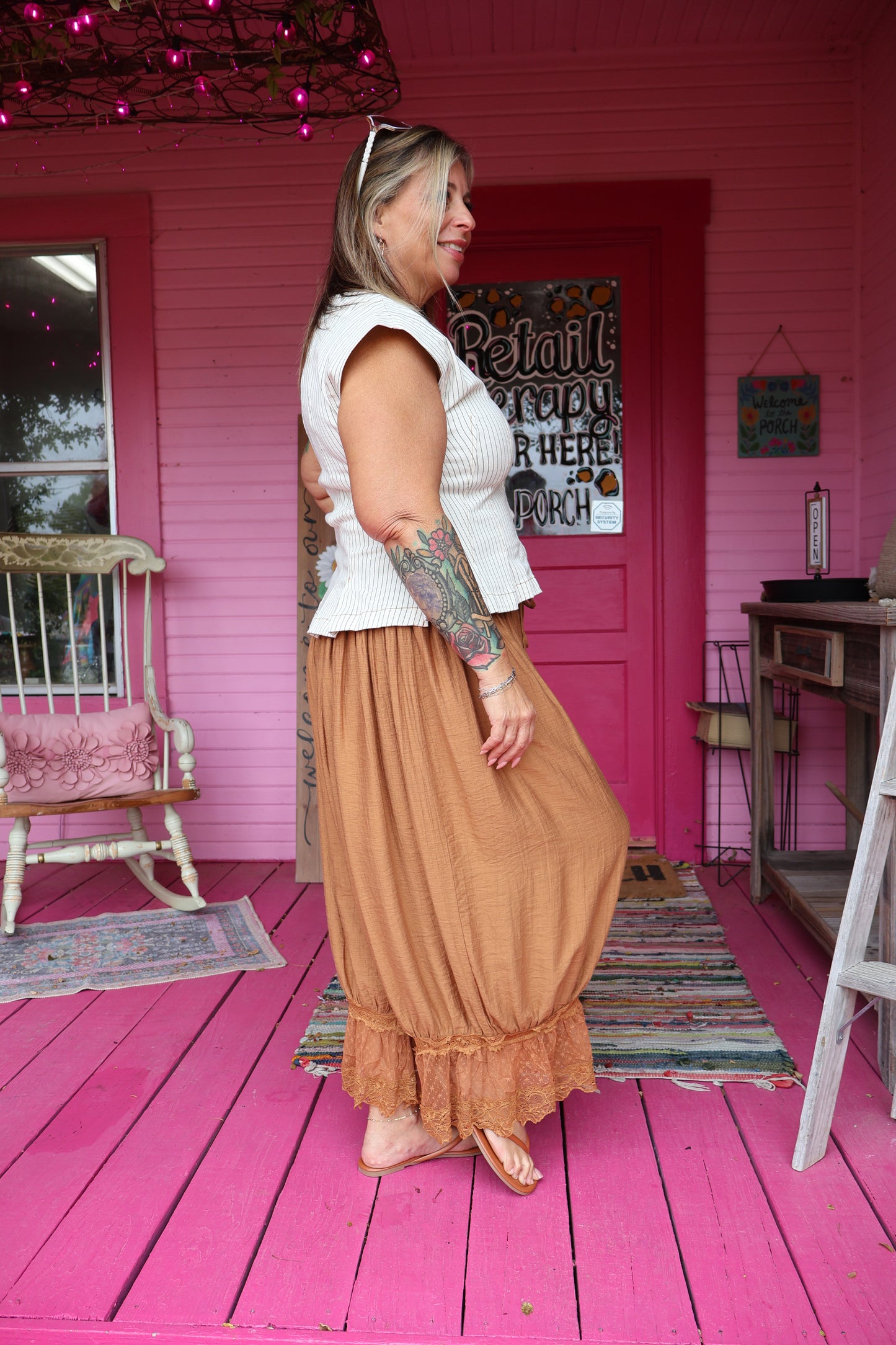 Oatmeal Pleated Top