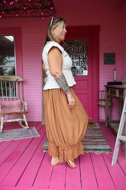 Oatmeal Pleated Top