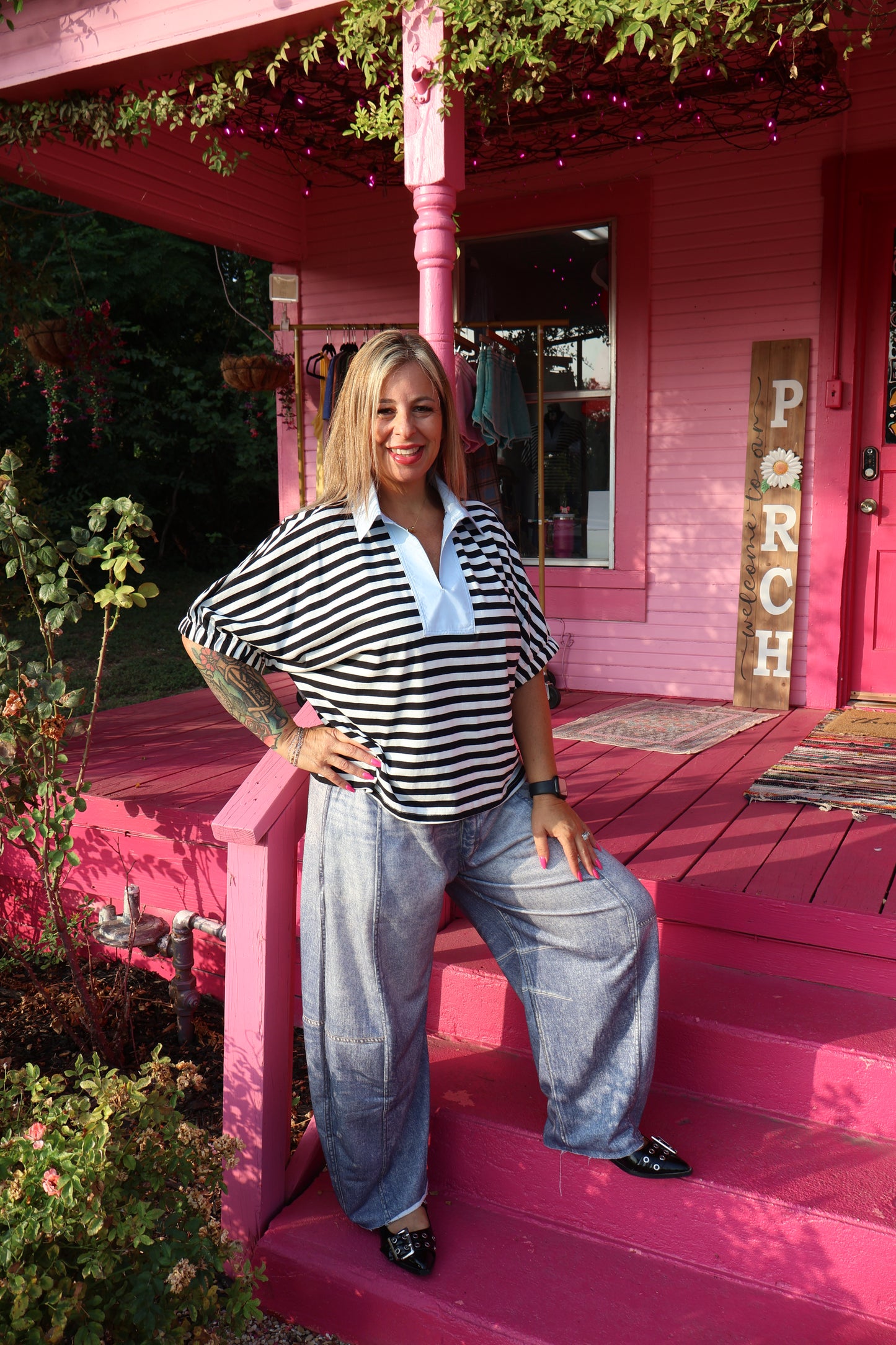 Denim Like Barrel Pants