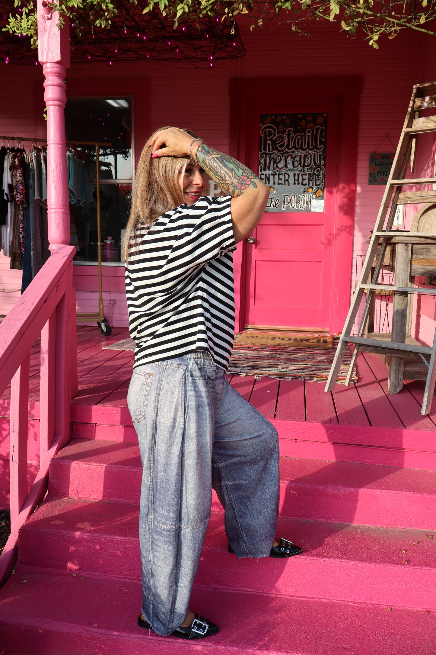 Denim Like Barrel Pants
