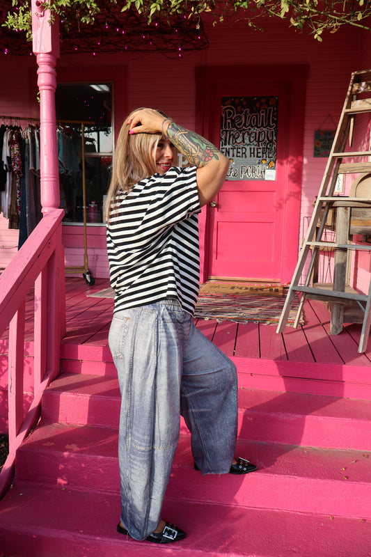 Denim Like Barrel Pants