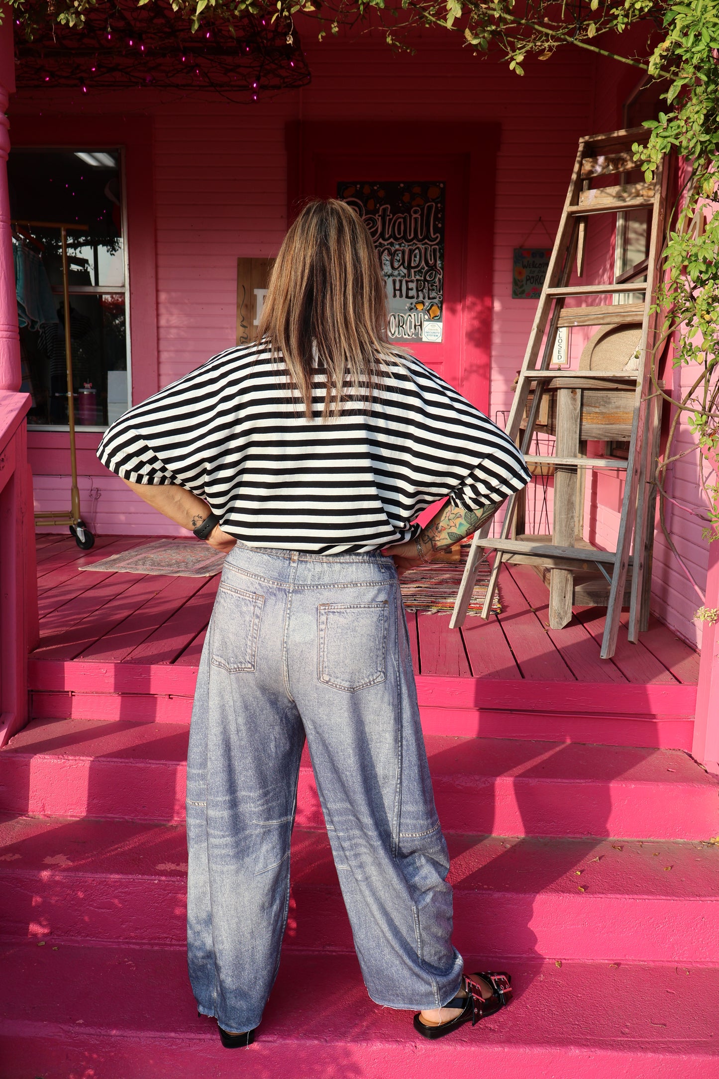 Denim Like Barrel Pants
