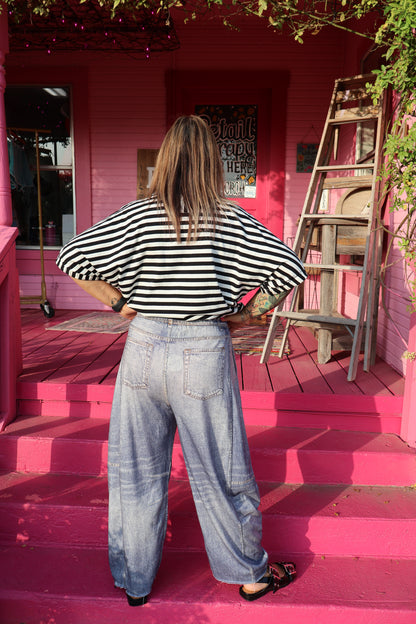 Denim Like Barrel Pants