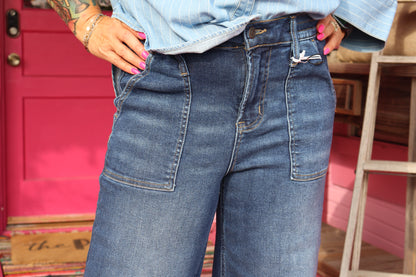 Dark Wash Cuffed Jeans
