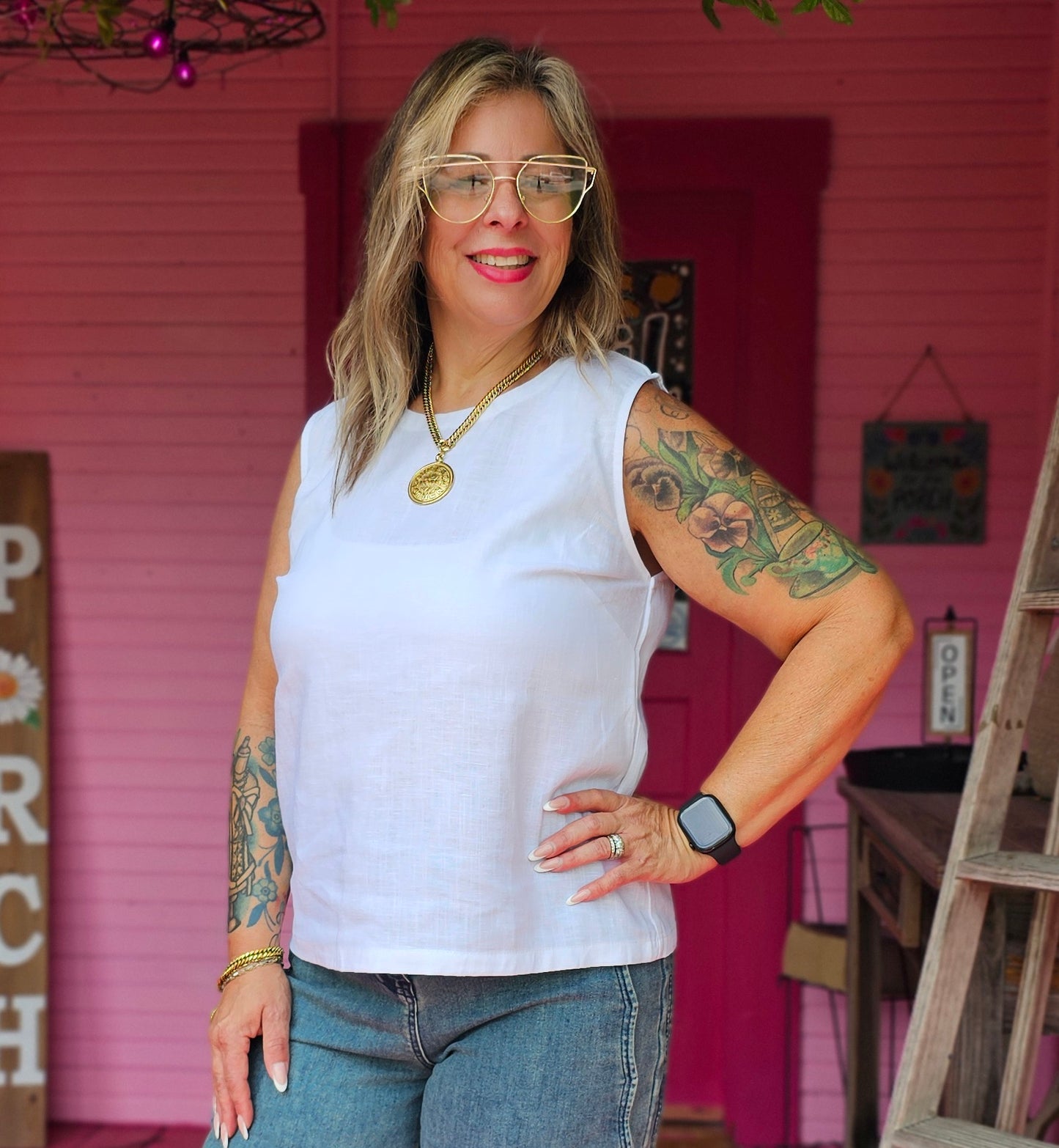 Linen Sleeveless Top